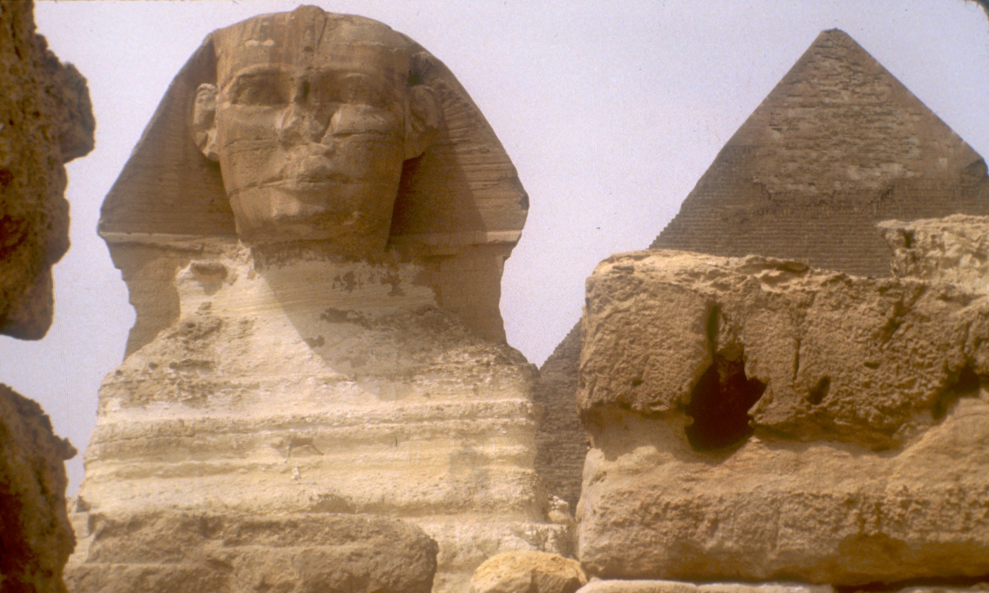 Sphinx and Khafra Pyramid.