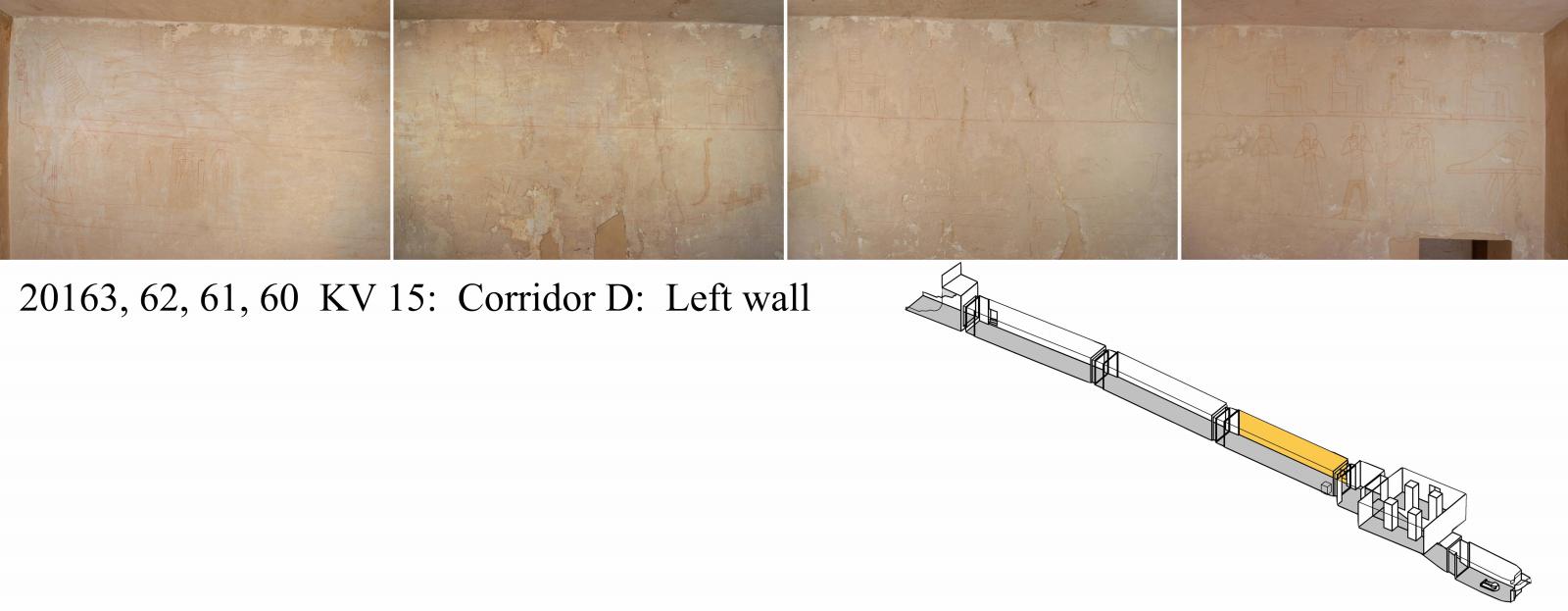 Left wall, corridor D. 