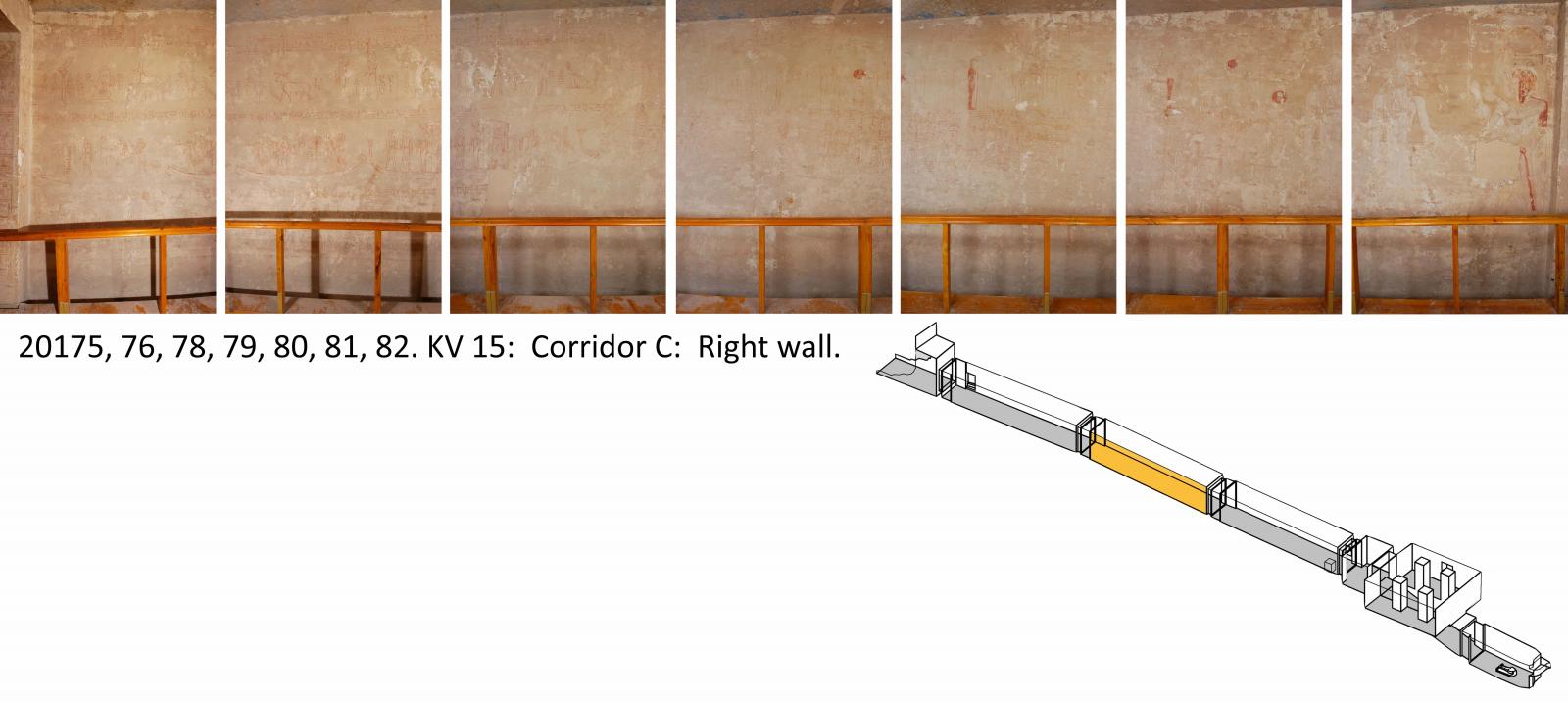 Right wall, corridor C. 