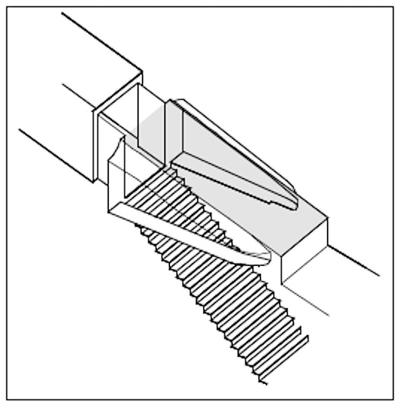 Diagram of ceiling recesses in a tomb.