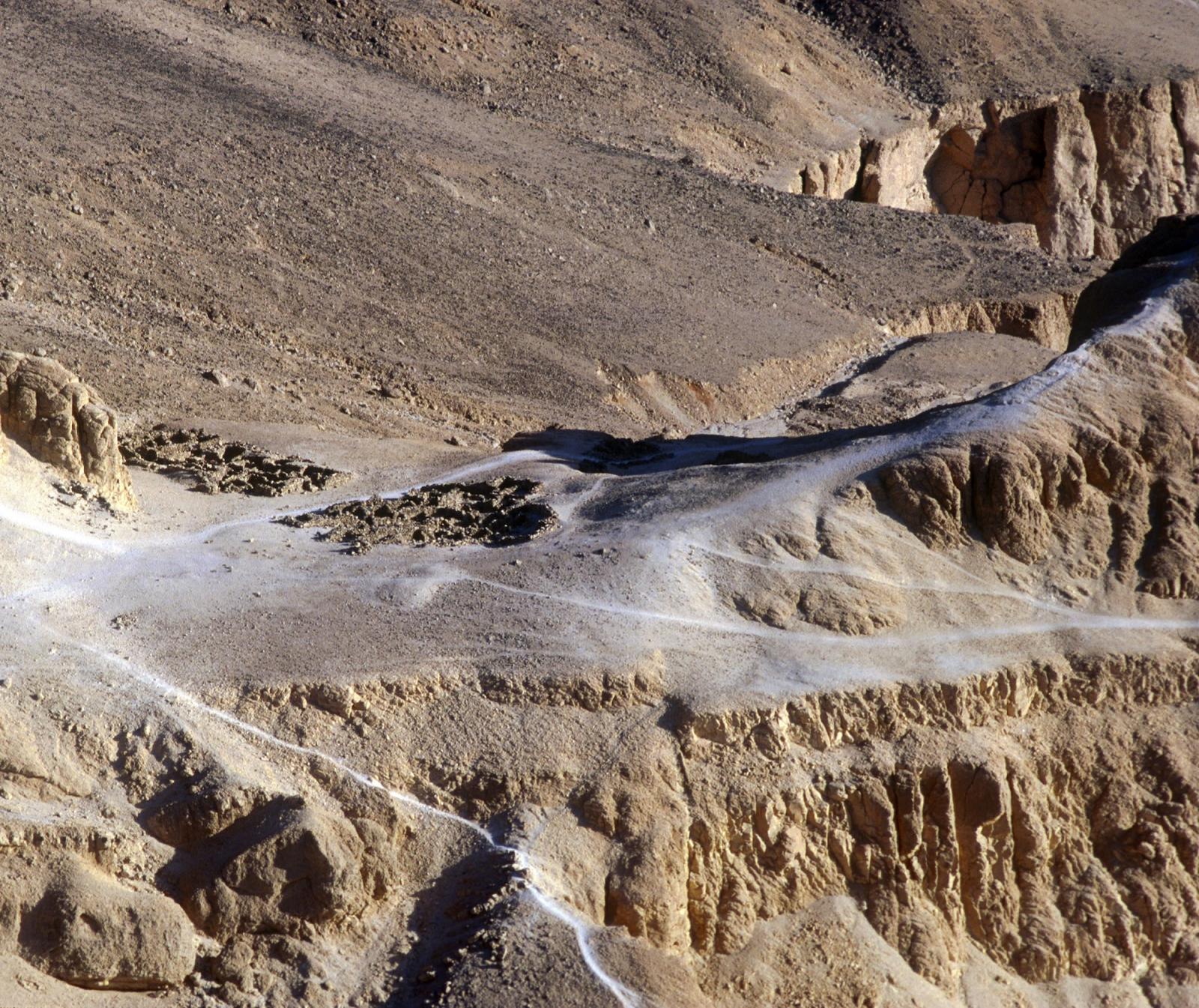 Aerial view of the "Village de Repos" used by the workmen of the Valley of the Kings.