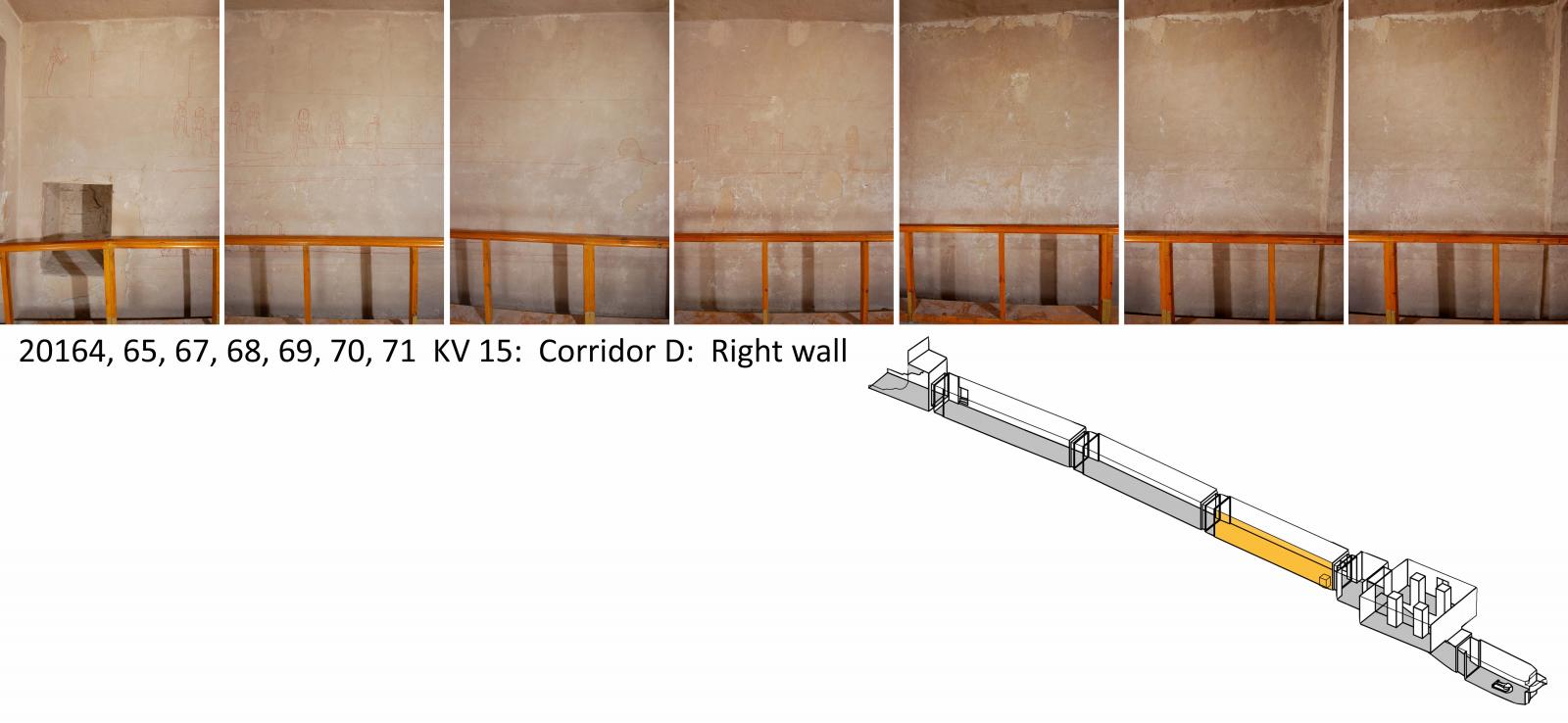 Right wall, corridor D. 