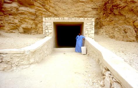 Tomb entrance of KV 13 covered by a modern shelter.